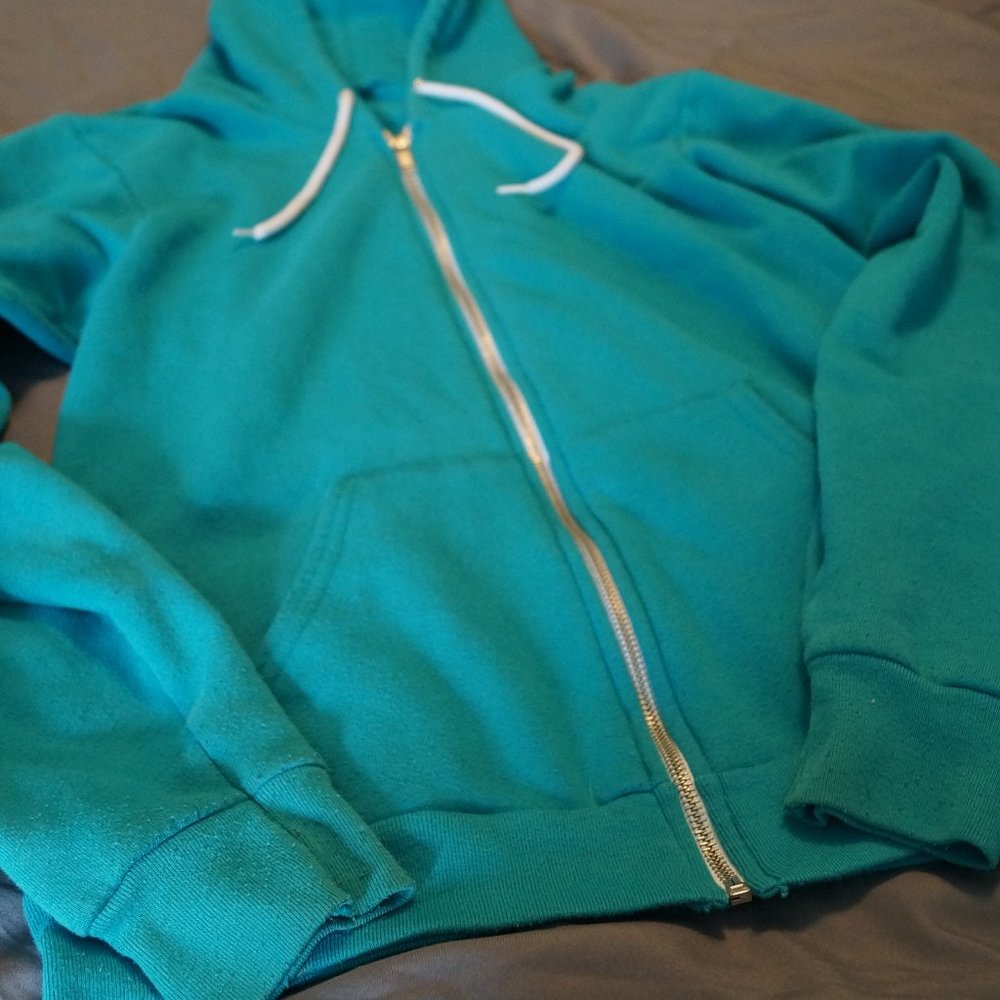 American Apparel Hoodie - Zip Up Aqua